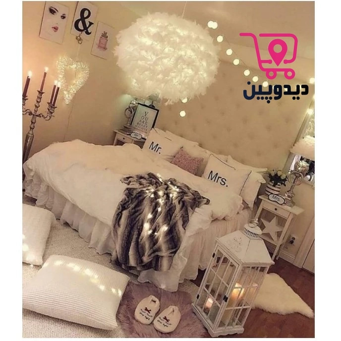 لوستر پر مدرن چراغ آویز پر