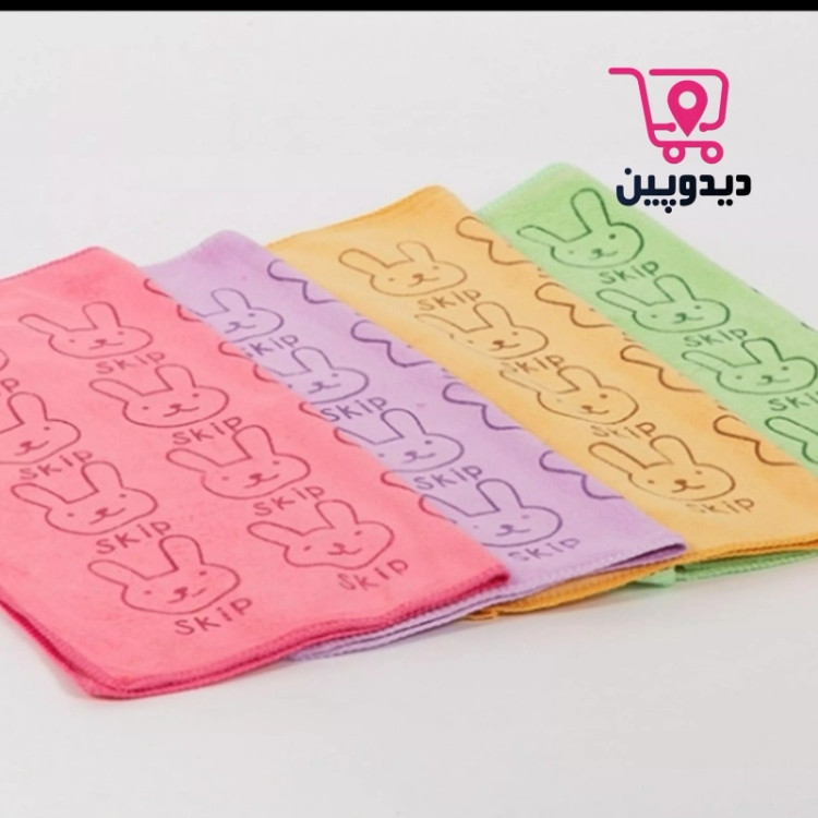 حوله دست و صورت میکروفایبر سایز 35×75 طرح خرگوشی