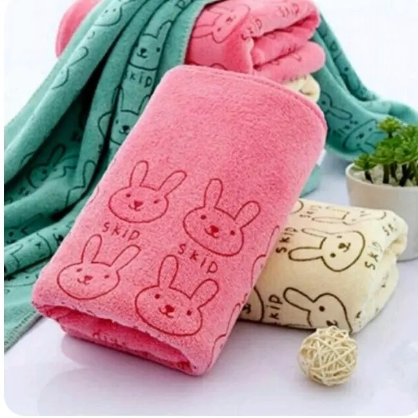 حوله دست و صورت میکروفایبر سایز 35×75 طرح خرگوشی