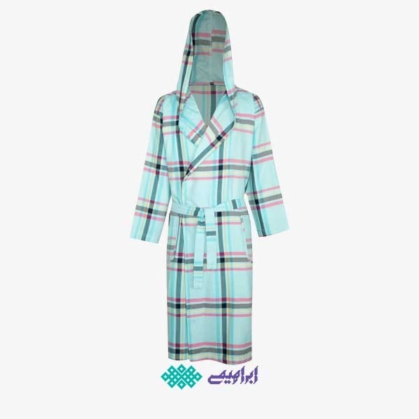 حوله تن پوش یزدی سایز مدیوم (M) برند ابراهیمی چهارخونه زمینه روشن